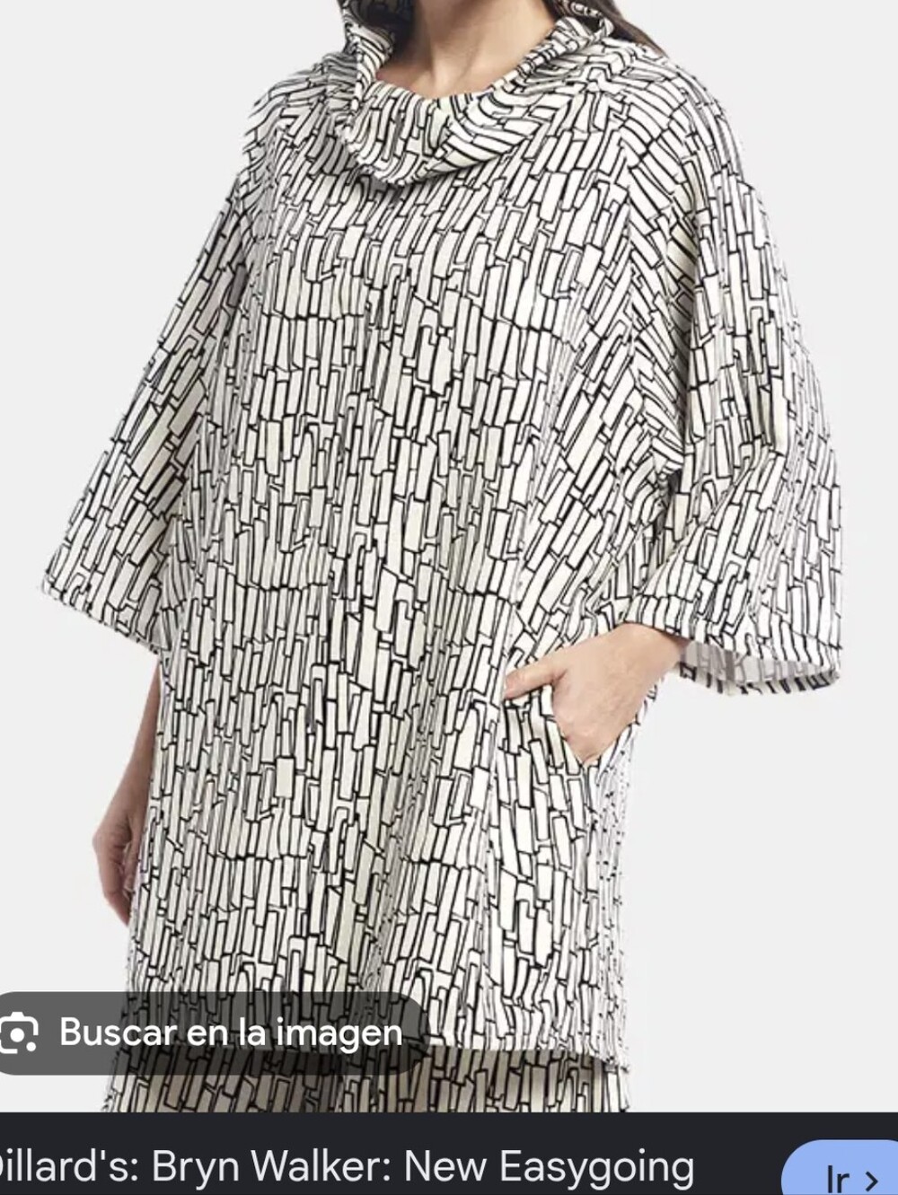 bryn walker Black & White Abstract Print Tunic